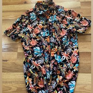 Watercolor tropics button up
